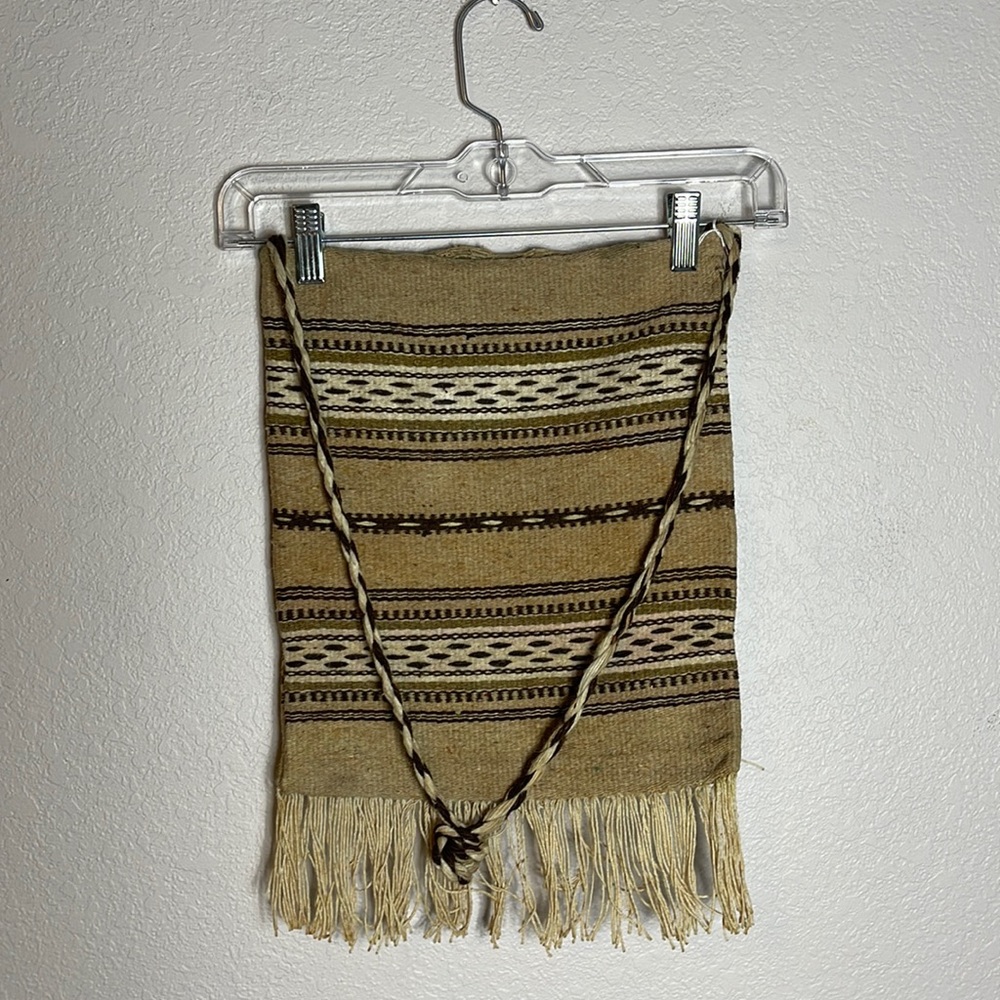 Vintage Handmade Striped Woven Tapestry New Mexico Bag Cross Body